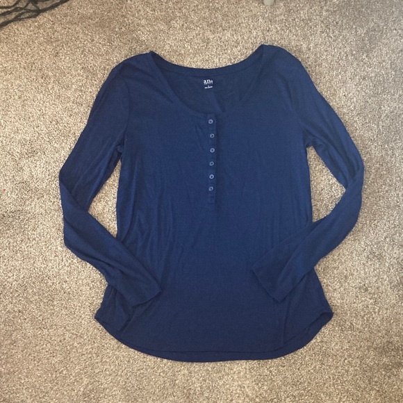 a.n.a Tops - a.n.a Navy Long Sleeve Tee